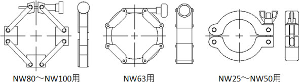 【形状図】KFクランプフランジ ※メーカーによって形状が変ります